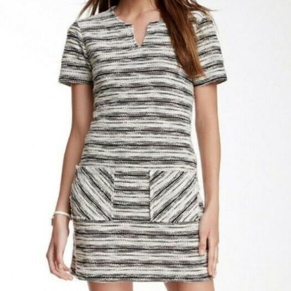 Anthropologie + Velvet By Graham & Spencer Knit Mini Shift‎ Dress XSmall Pockets - Picture 1 of 12